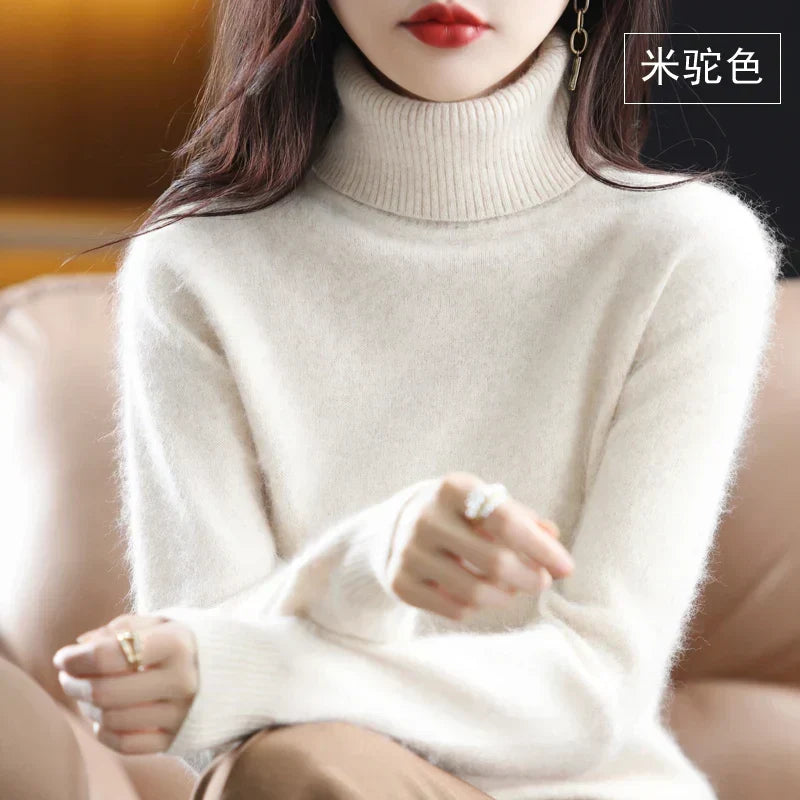 Women’s Turtleneck Sweater Soft Knit Slim Fit Top