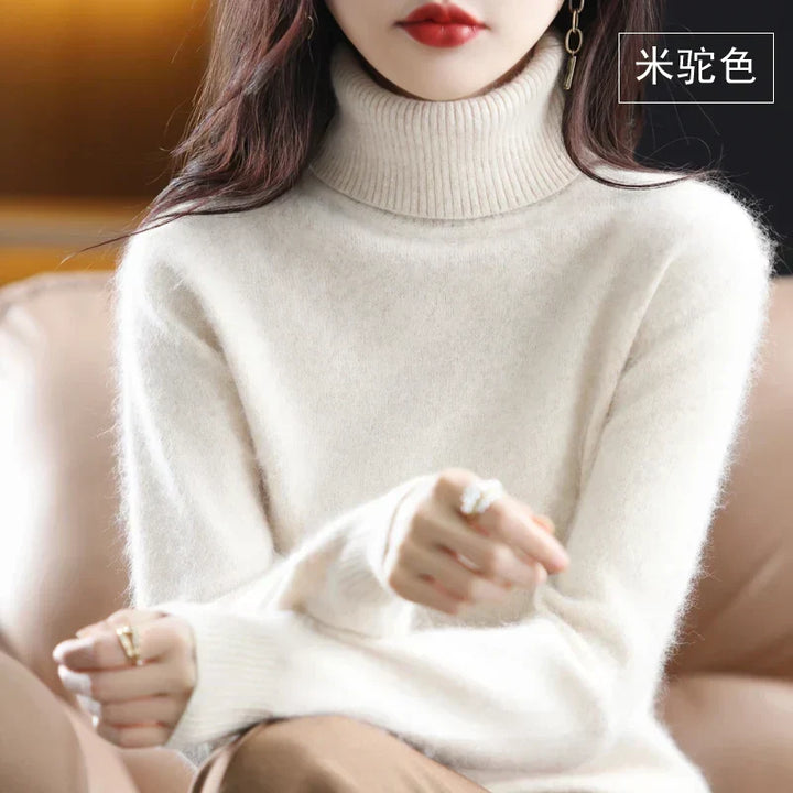 Women’s Turtleneck Sweater Soft Knit Slim Fit Top