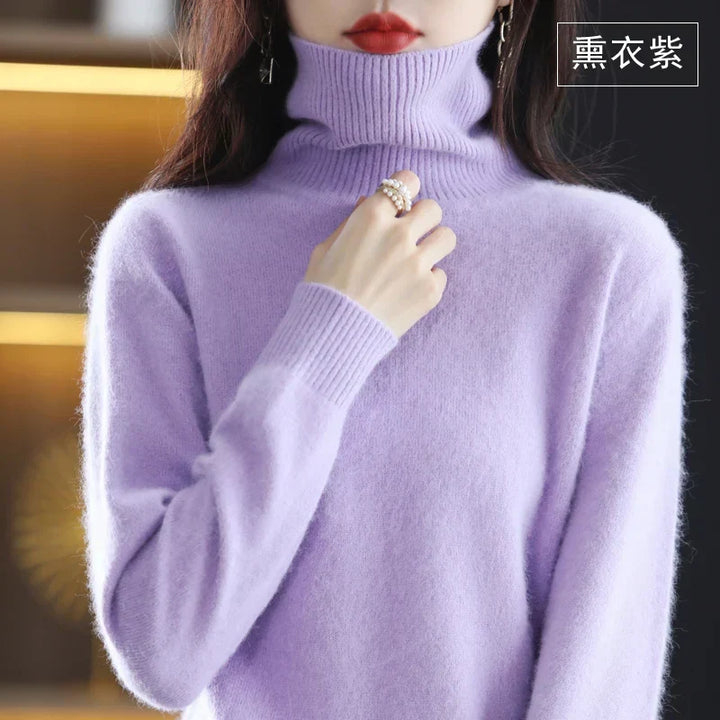 Women’s Turtleneck Sweater Soft Knit Slim Fit Top