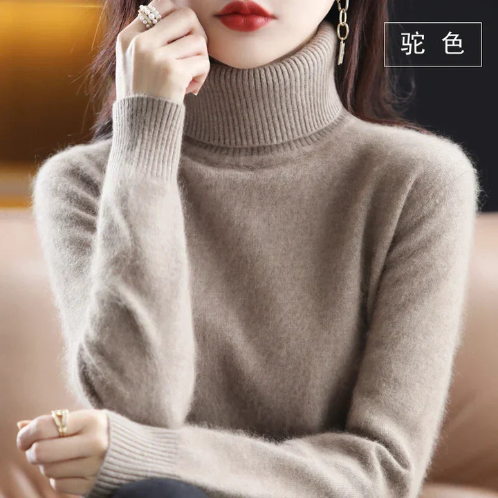 Women’s Turtleneck Sweater Soft Knit Slim Fit Top