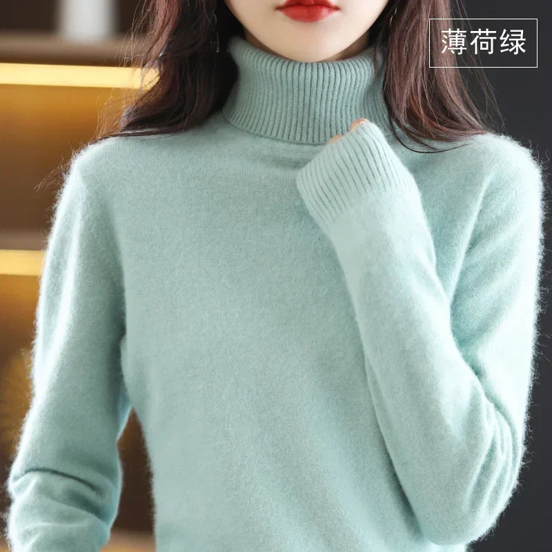 Women’s Turtleneck Sweater Soft Knit Slim Fit Top