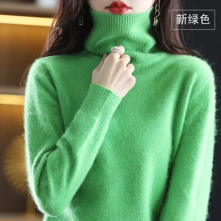 Women’s Turtleneck Sweater Soft Knit Slim Fit Top