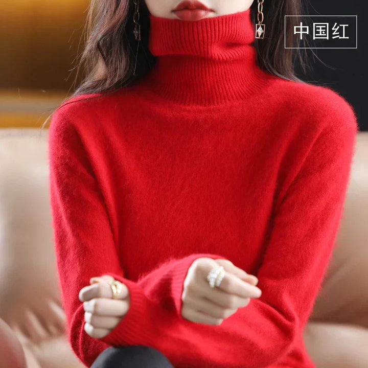 Women’s Turtleneck Sweater Soft Knit Slim Fit Top