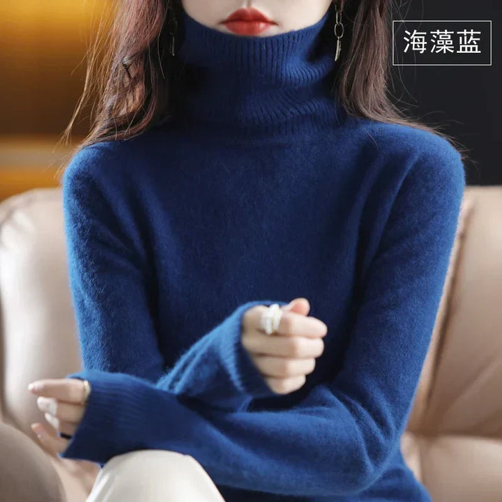 Women’s Turtleneck Sweater Soft Knit Slim Fit Top