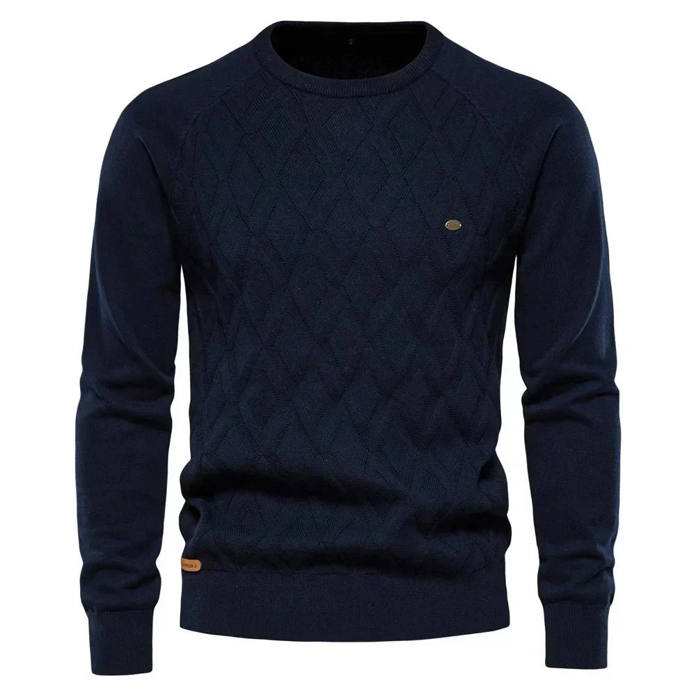 Theodor | Men's Sweater with Diamond Pattern