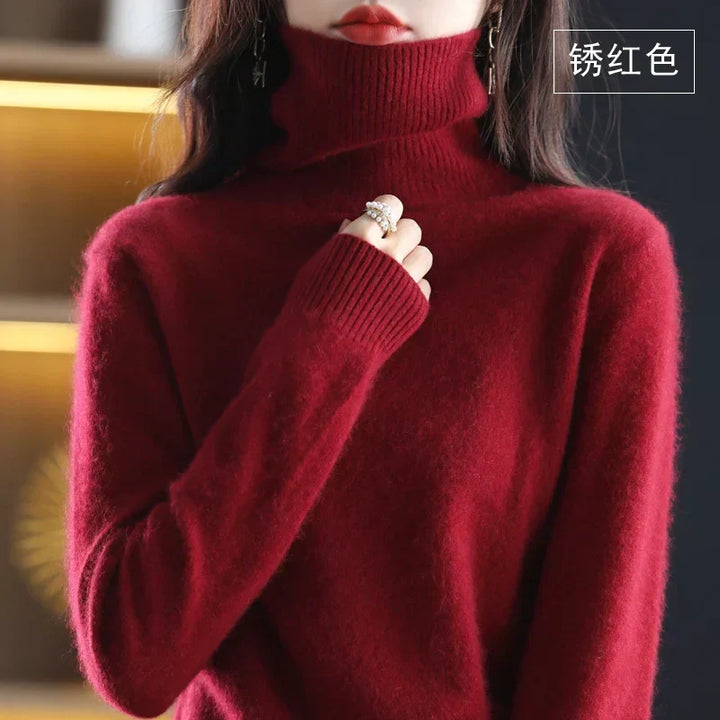 Women’s Turtleneck Sweater Soft Knit Slim Fit Top