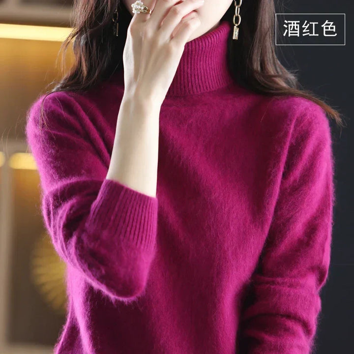 Women’s Turtleneck Sweater Soft Knit Slim Fit Top