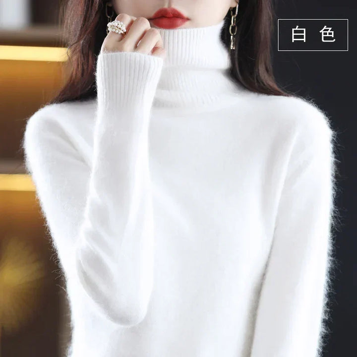 Women’s Turtleneck Sweater Soft Knit Slim Fit Top