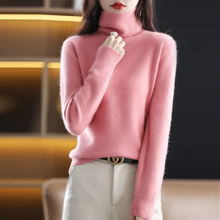 Women’s Turtleneck Sweater Soft Knit Slim Fit Top