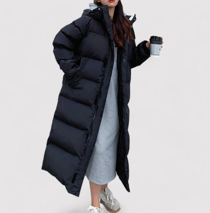 Stylish Women's Waterproof Black Hooded Puffer Jacket