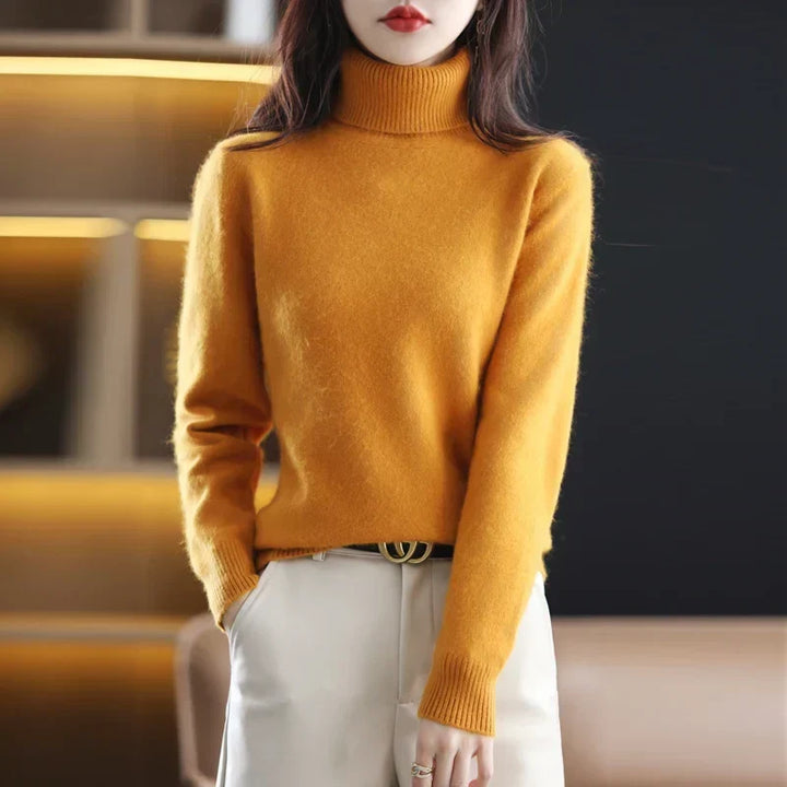 Women’s Turtleneck Sweater Soft Knit Slim Fit Top
