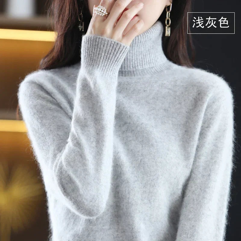 Women’s Turtleneck Sweater Soft Knit Slim Fit Top