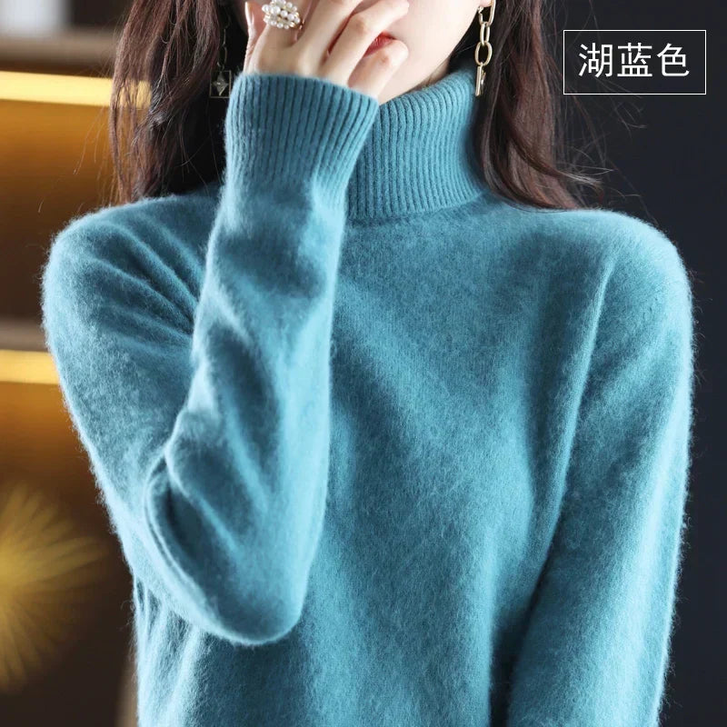 Women’s Turtleneck Sweater Soft Knit Slim Fit Top