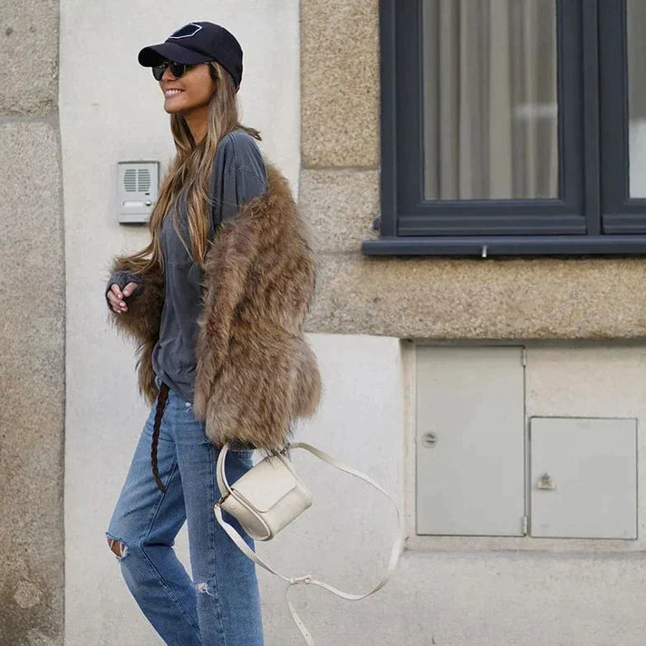 Women's Plush Faux Fur Winter Jacket