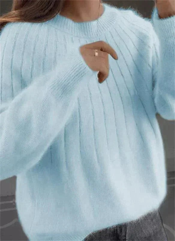 Cozy Ribbed Knit Pullover Sweater
