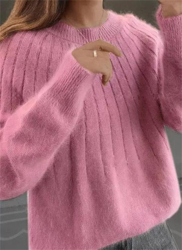 Soft Ribbed Knit Sweater for Women