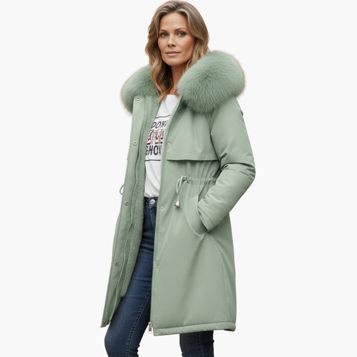 Women's Winter Jacket with Faux Fur Collar