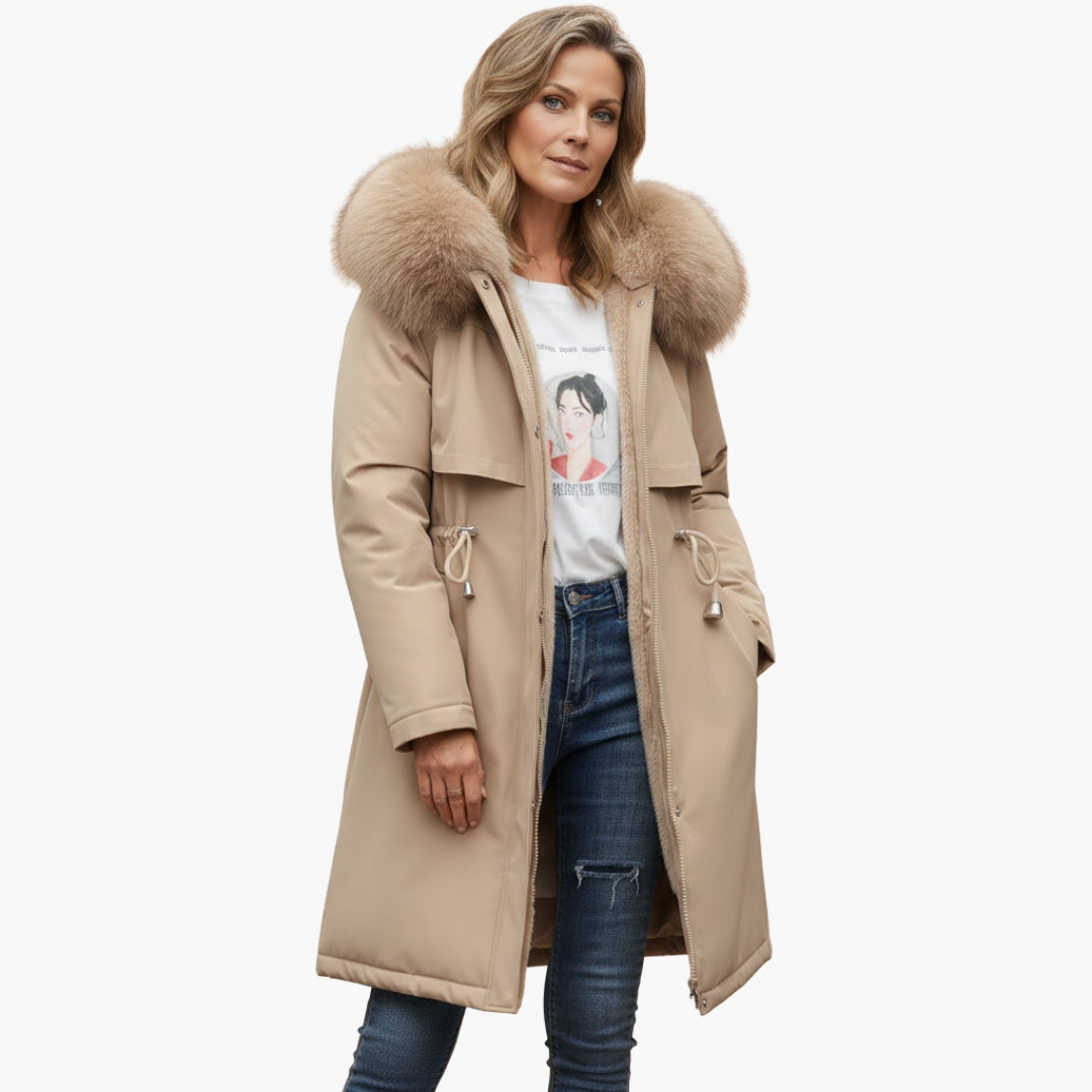 Women's Winter Jacket with Faux Fur Collar