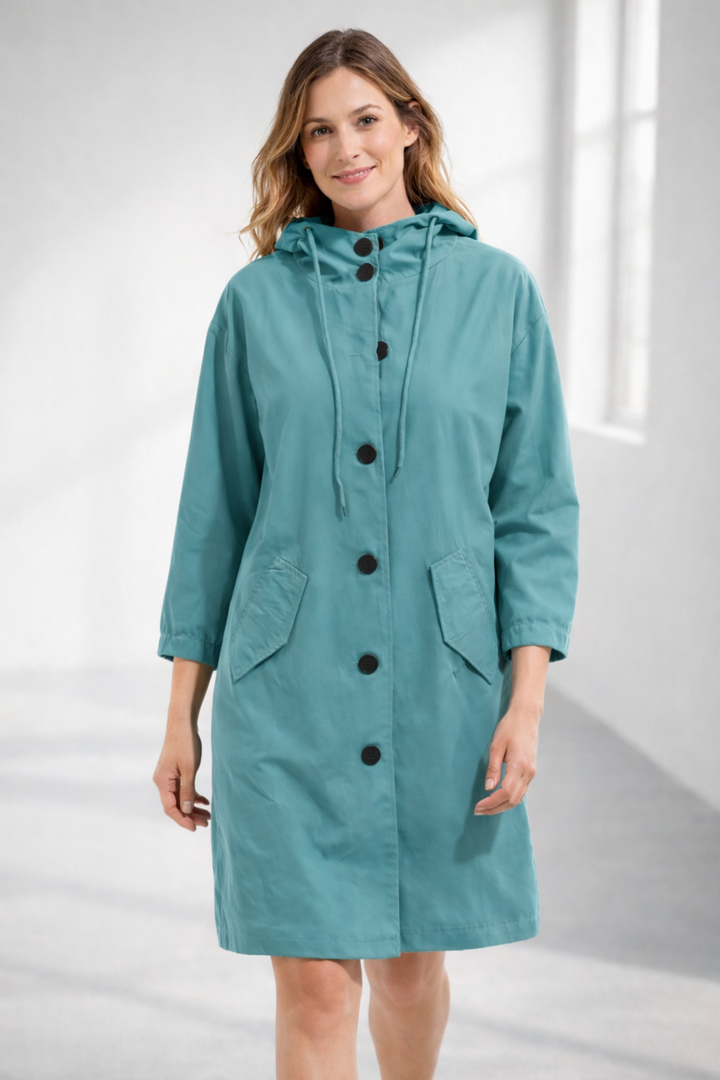 Women's Hooded Mid-Length Jacket