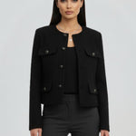 Women’s Cropped Jacket with Button Front