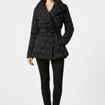 Women’s Down Coat with Belted Waist and Deep Pockets