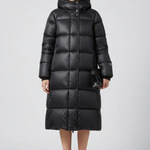 Women’s Down Coat with Hood and Quilted Surface