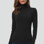 Women’s Turtleneck Sweater with Long Sleeves and Plain Surface