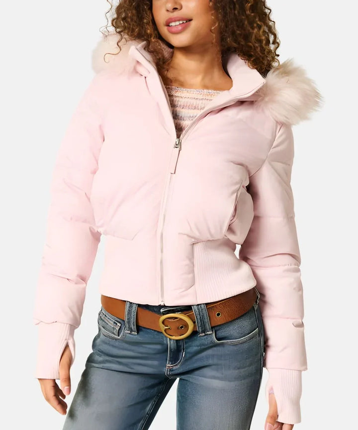 Women's Quilted Winter Jacket Removable Hood