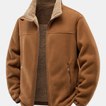 Teddy Lined Polar Fleece Zip-Up Stand Collar Jacket