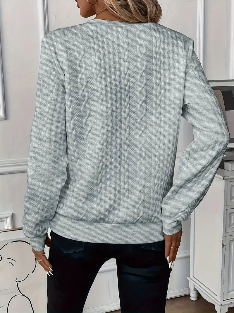 Women's Long Sleeve Zipper Sweater Loose Fit