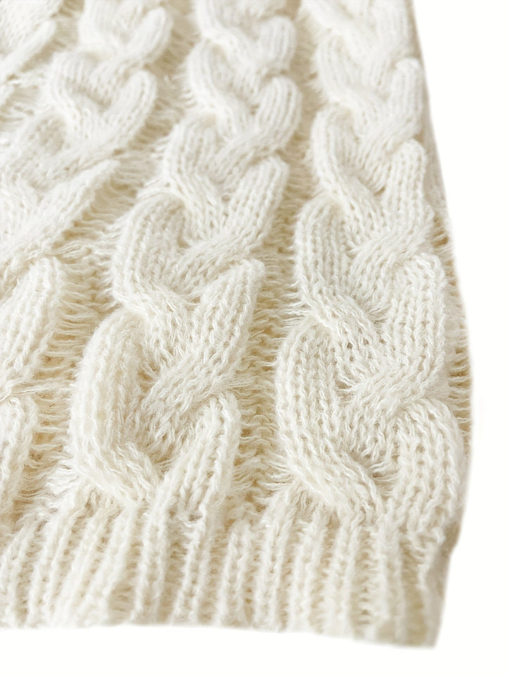Women's Cable-Knit V-Neck Relaxed Sweater