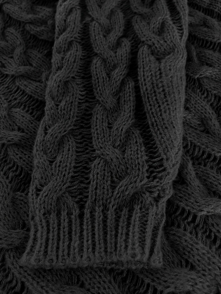 Women's Cable-Knit V-Neck Relaxed Sweater