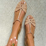 LORETTA | Retro Peep Toe T-Strap Sandals
