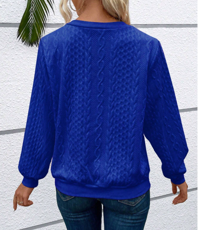 Women’s Zip-Up Knit Sweater with Stand Collar