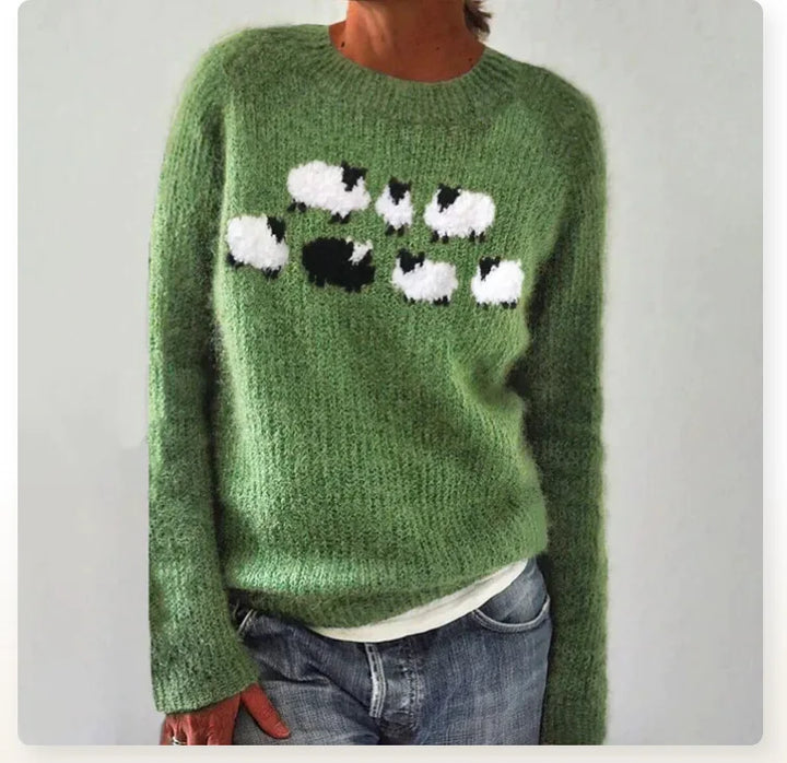 Women’s Elegant Crew Neck Knit Sweater