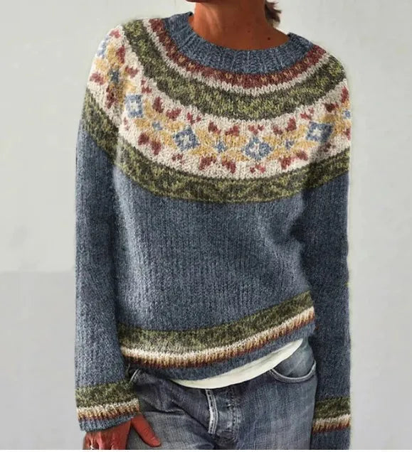Women’s Elegant Crew Neck Knit Sweater