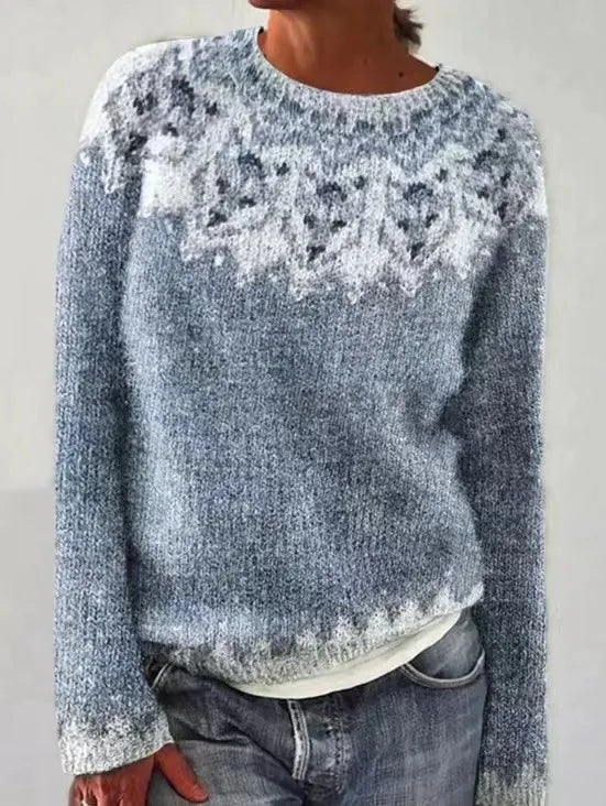 Women’s Elegant Crew Neck Knit Sweater