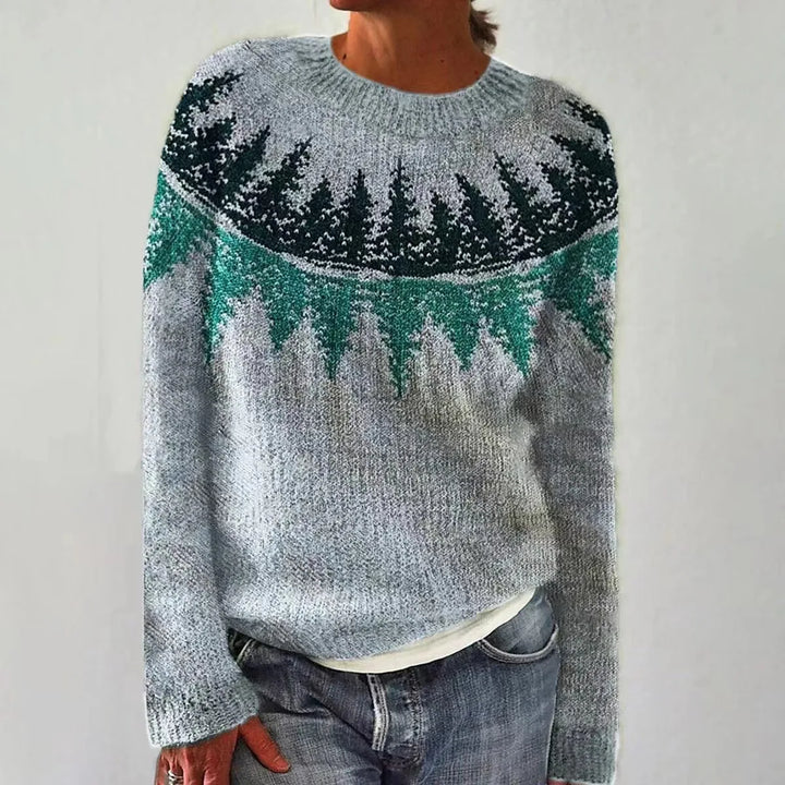 Women’s Elegant Crew Neck Knit Sweater