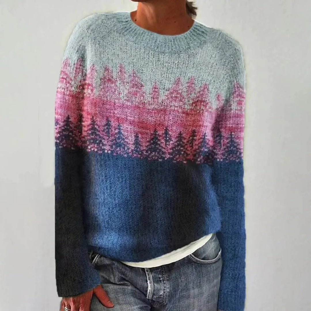 Women’s Relaxed Fit Nordic Pattern Knit Sweater
