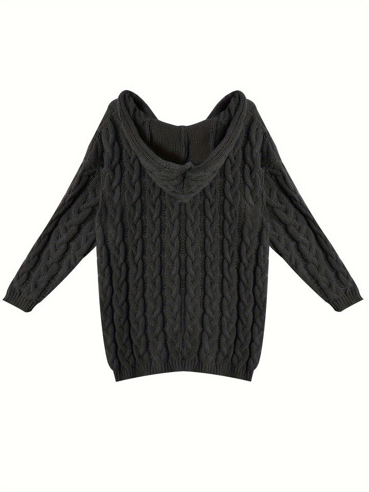 Women's Cable-Knit V-Neck Relaxed Sweater