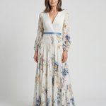 Violet & Grace™ | Long Sleeve V Neck Floral Maxi Dress