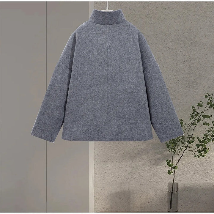 Women's Double-Breasted High Neck Short Jacket