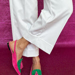 Rosaa™ | Colorful ballet flats with fringes and decorative ankle strap