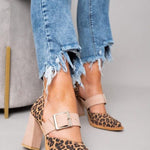 Ilana™ | Block Heels with Bold Leopard Print