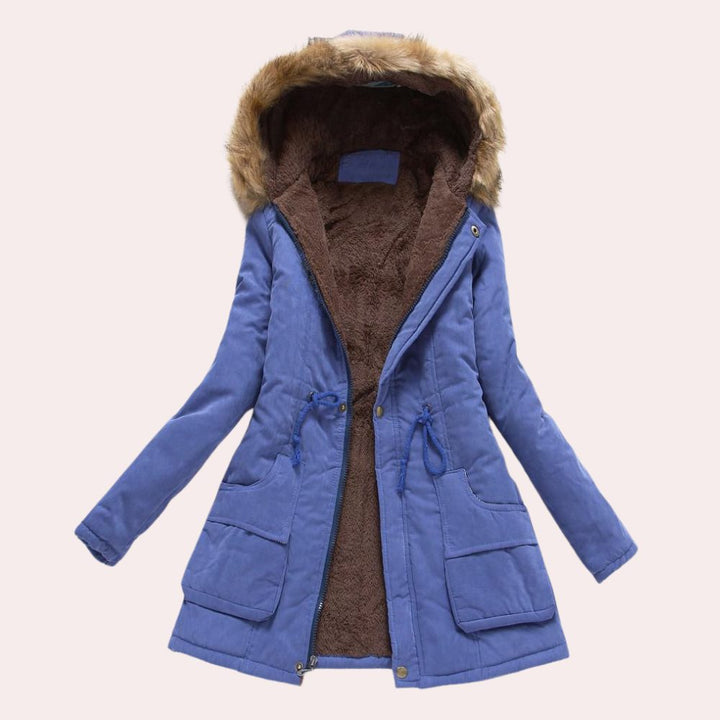 Hannah | Parka Jacket with Hood and Faux Fur Trim for Women
