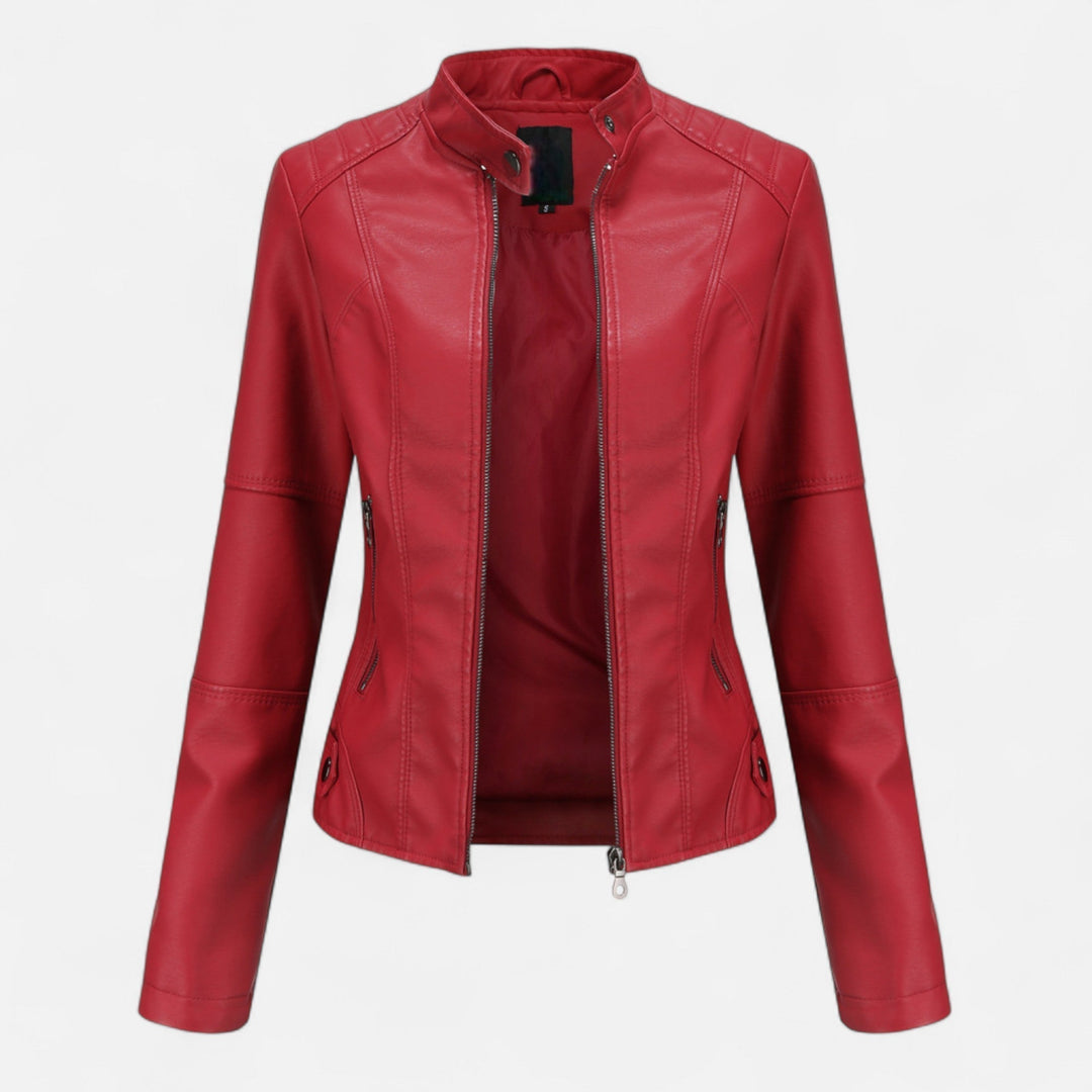 Zuri | Cropped Zip-Up Leather Jacket for Women