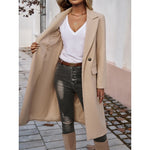 Women's Longline Tailored Coat with Turndown Collar