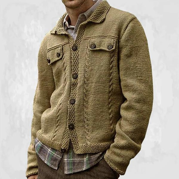 Blake | Men's Lapel Single Breasted Knit Jumper Jacket