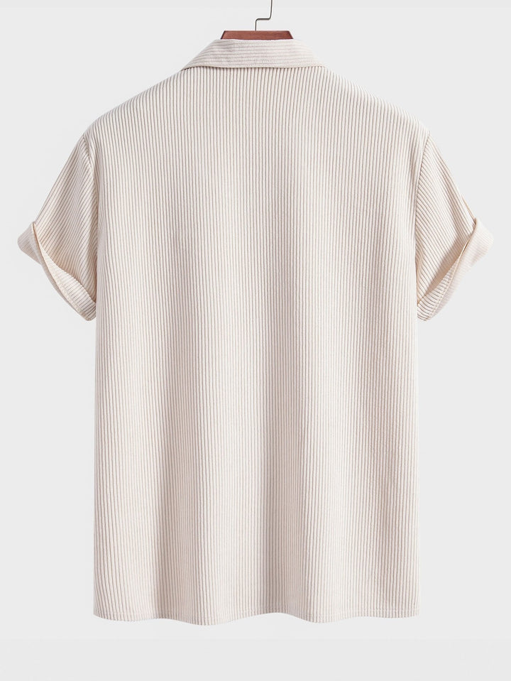 Short Sleeve Corduroy Cuban Shirt