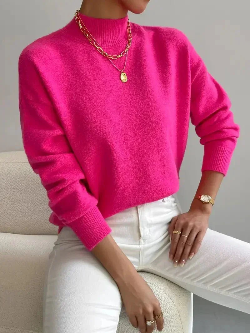 Elegant Turtleneck Knitwear Warm
